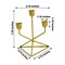2 Gold 3 arm Geometric Metal Taper Candle Holders Triangle Base Party Events